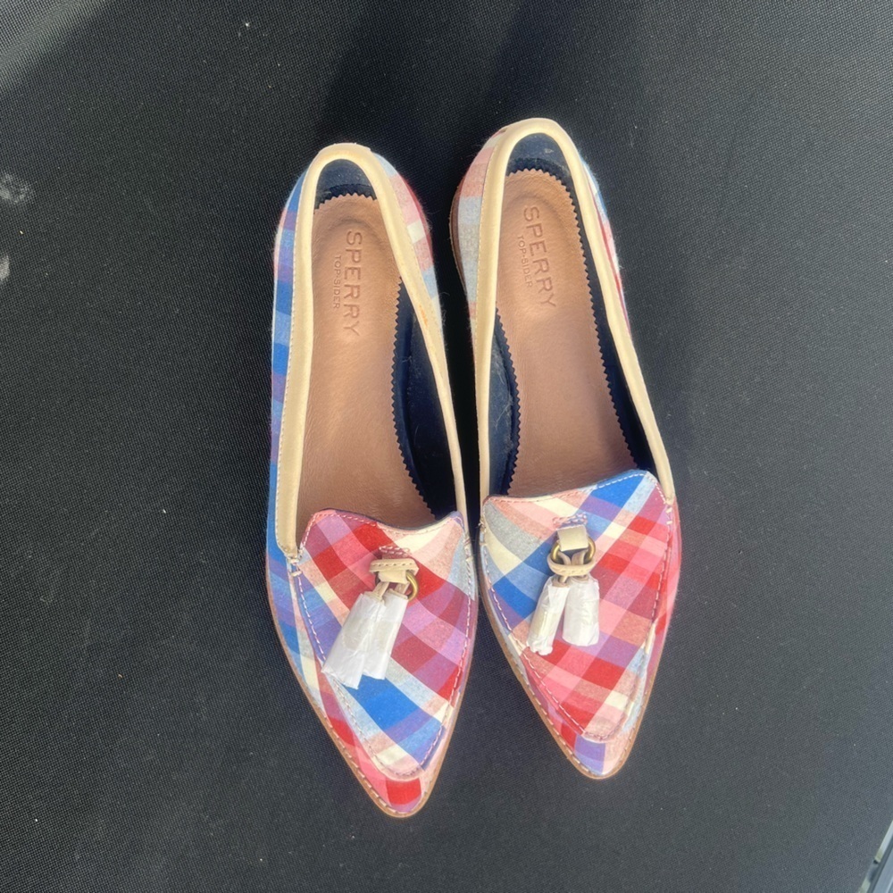 Sperry Red and Blue Plaid Loafers Women’s Size 8 - Picture 5 of 5